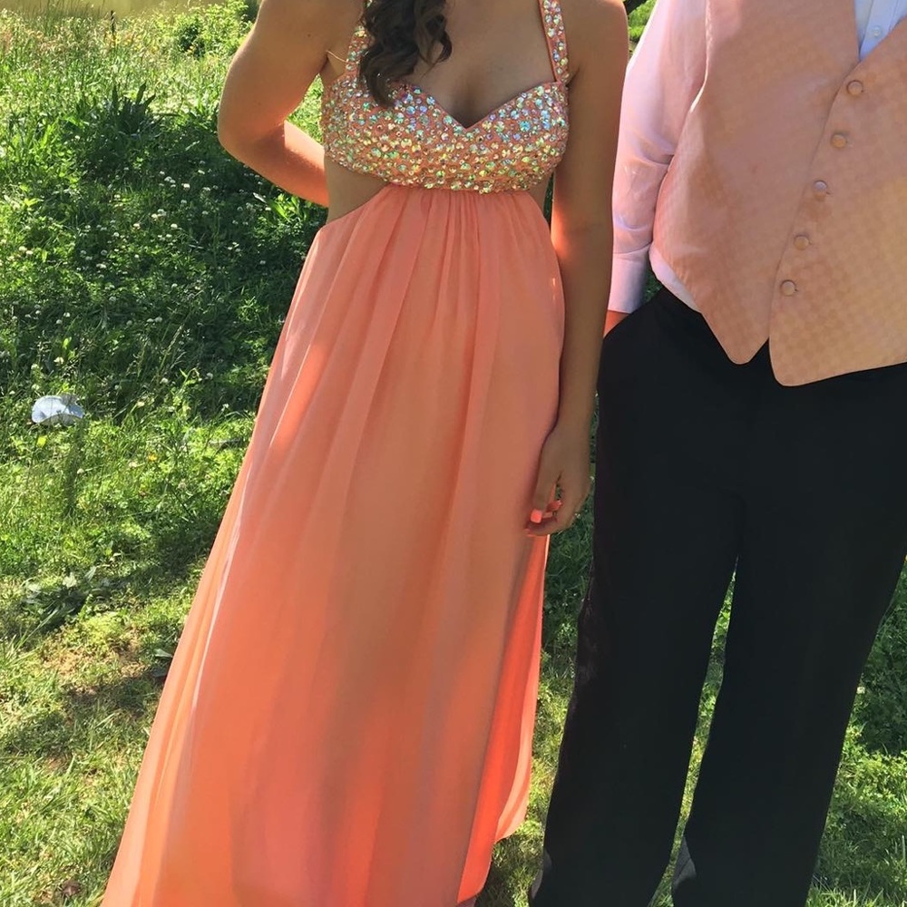 Orange size 4 prom dress